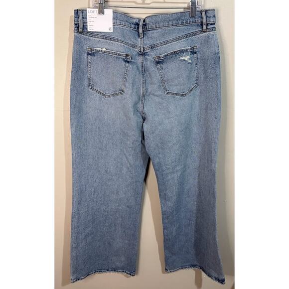 Loft The Wide Leg High Rise Jeans Size 14 (32) NWT - Picture 5 of 8